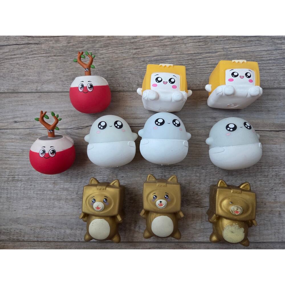LankyBox Squishy Lot (10pc) - Rare Gold Foxy & Series 2/3
